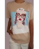 Γυναικείο T-shirt με Σχέδιο Μόδας και Παγέτες-231