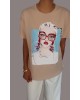 Γυναικείο T-shirt με Σχέδιο Μόδας και Παγέτες-231
