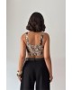 Floral Corset Top με Λουλουδάτο Print & Δεσίματα- 418