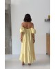 Midi Φόρεμα Πουά με Off Shoulder Μανίκια- 420