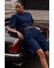 Denim Σετ με Cropped Top & Bermuda Σορτς- 422