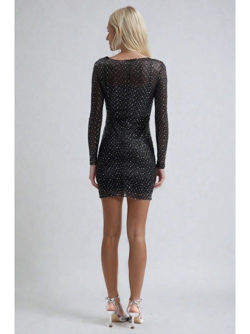 Midnight Sparkle Mini Dress- 403