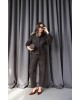 Σετ Suede Effect Jacket & Παντελόνι σε Chocolate Brown- 426
