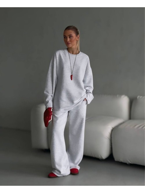 Σετ Oversized Φόρμας – Ανοιχτό Γκρι- 319