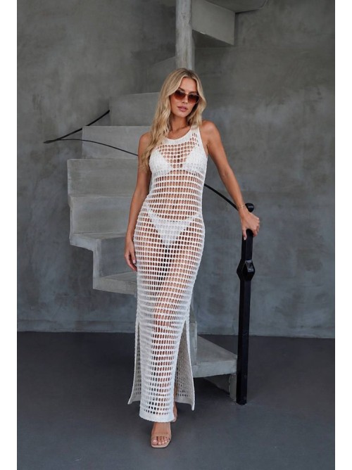 Selene Blanc Premium Crochet Beach Dress- 410