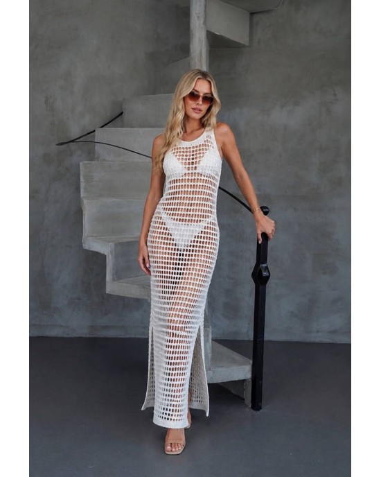 Selene Blanc Premium Crochet Beach Dress- 410