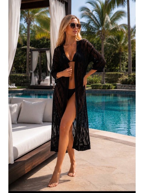 Aurelia Noir Premium Beach Kimono- 414