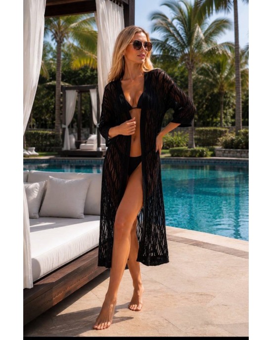 Aurelia Noir Premium Beach Kimono- 414