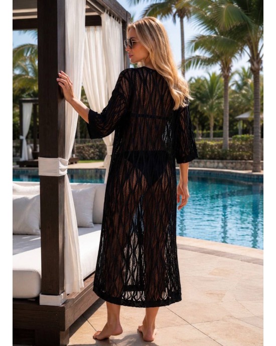 Aurelia Noir Premium Beach Kimono- 414